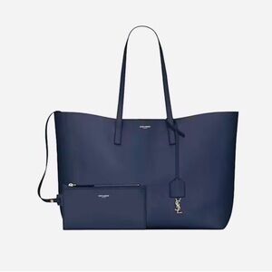 Yves Saint Laurent East West Shopping Tote in Navy